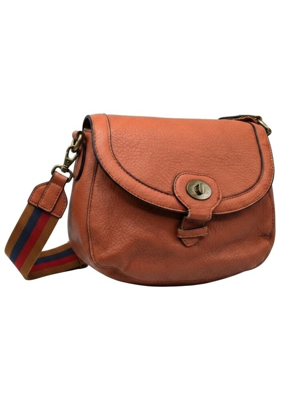 Universal Thread Crossbody Bag Burnt Orange Cognac Saddle Purse Striped Strap